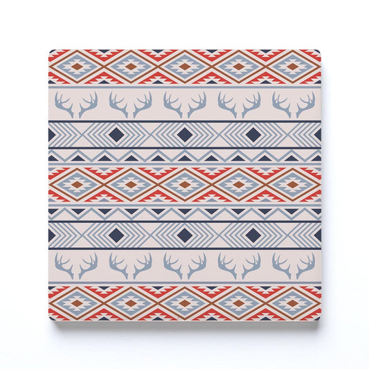 Ceramic Square Coaster-Cabin Hunting Pattern 1 -0