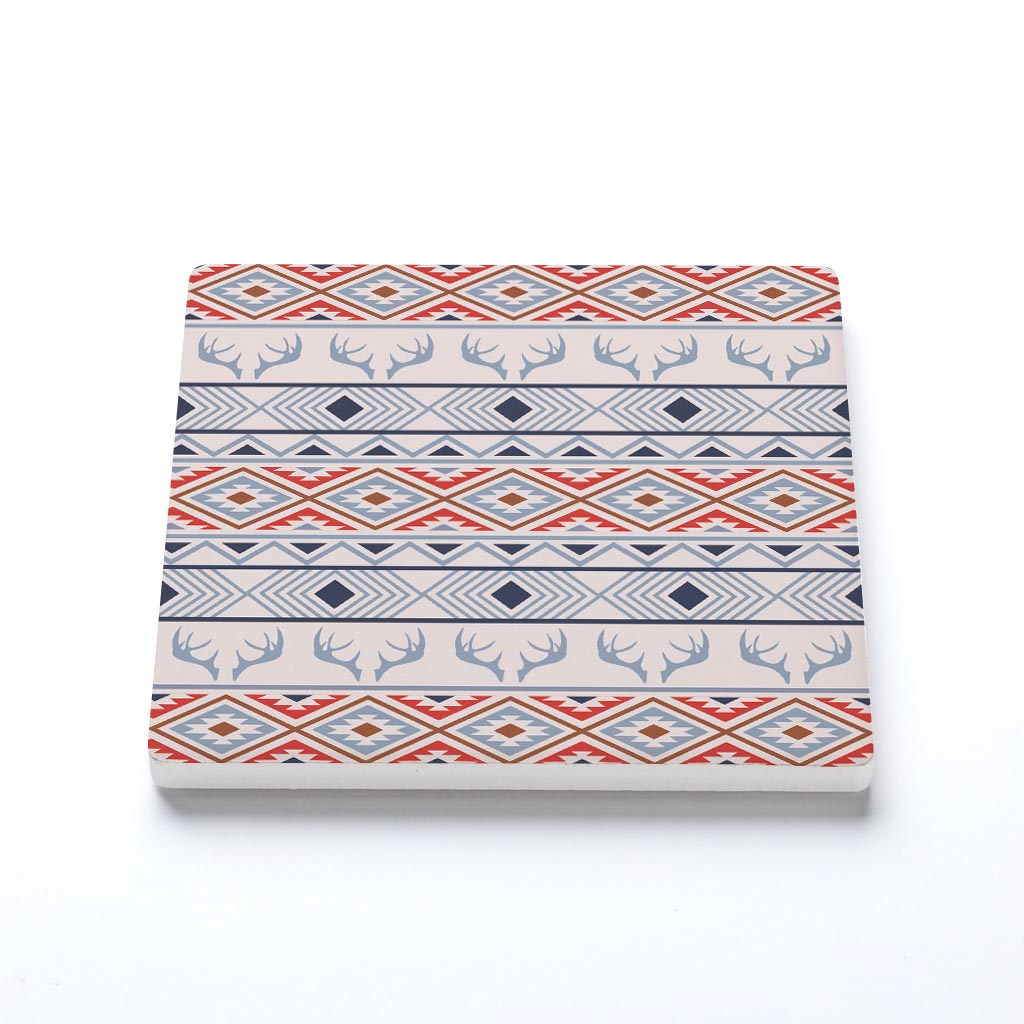 Ceramic Square Coaster-Cabin Hunting Pattern 1 -1