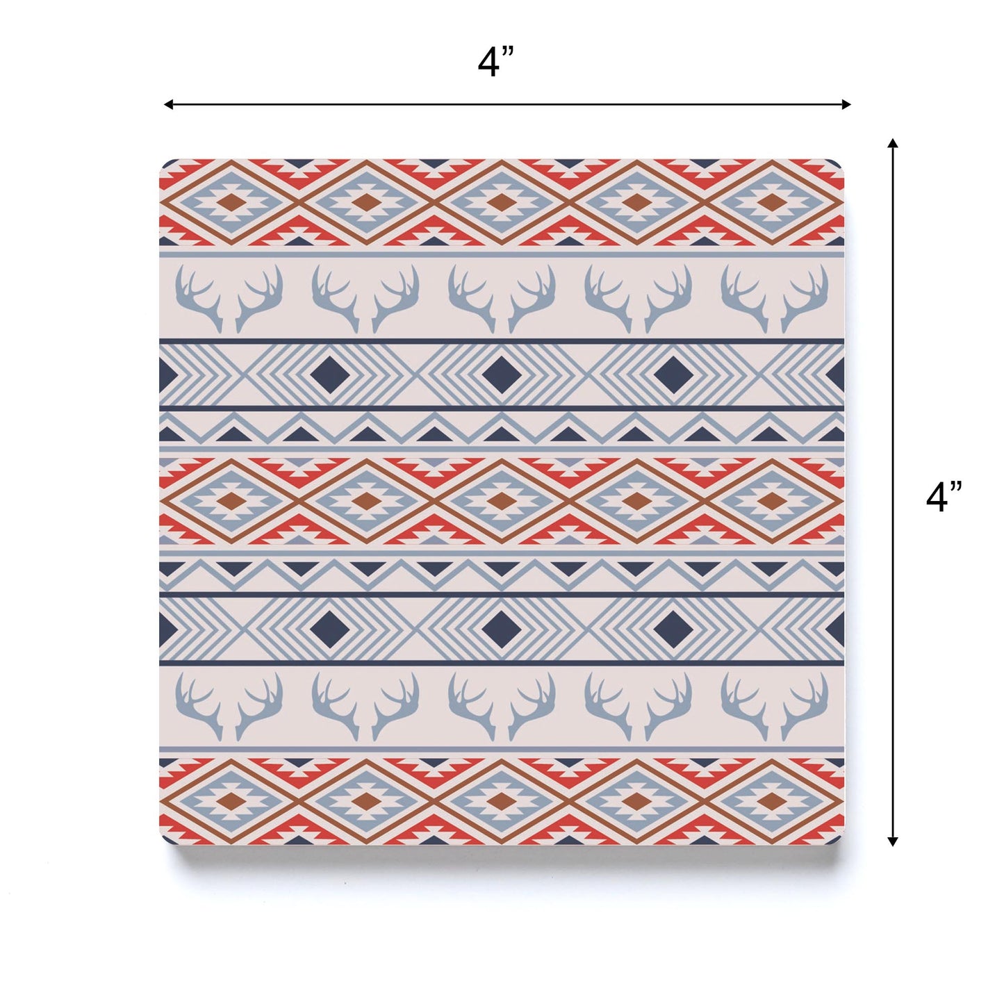 Ceramic Square Coaster-Cabin Hunting Pattern 1 -3