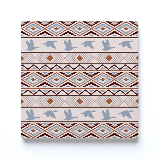 Ceramic Square Coaster-Cabin Hunting Pattern 2 -0