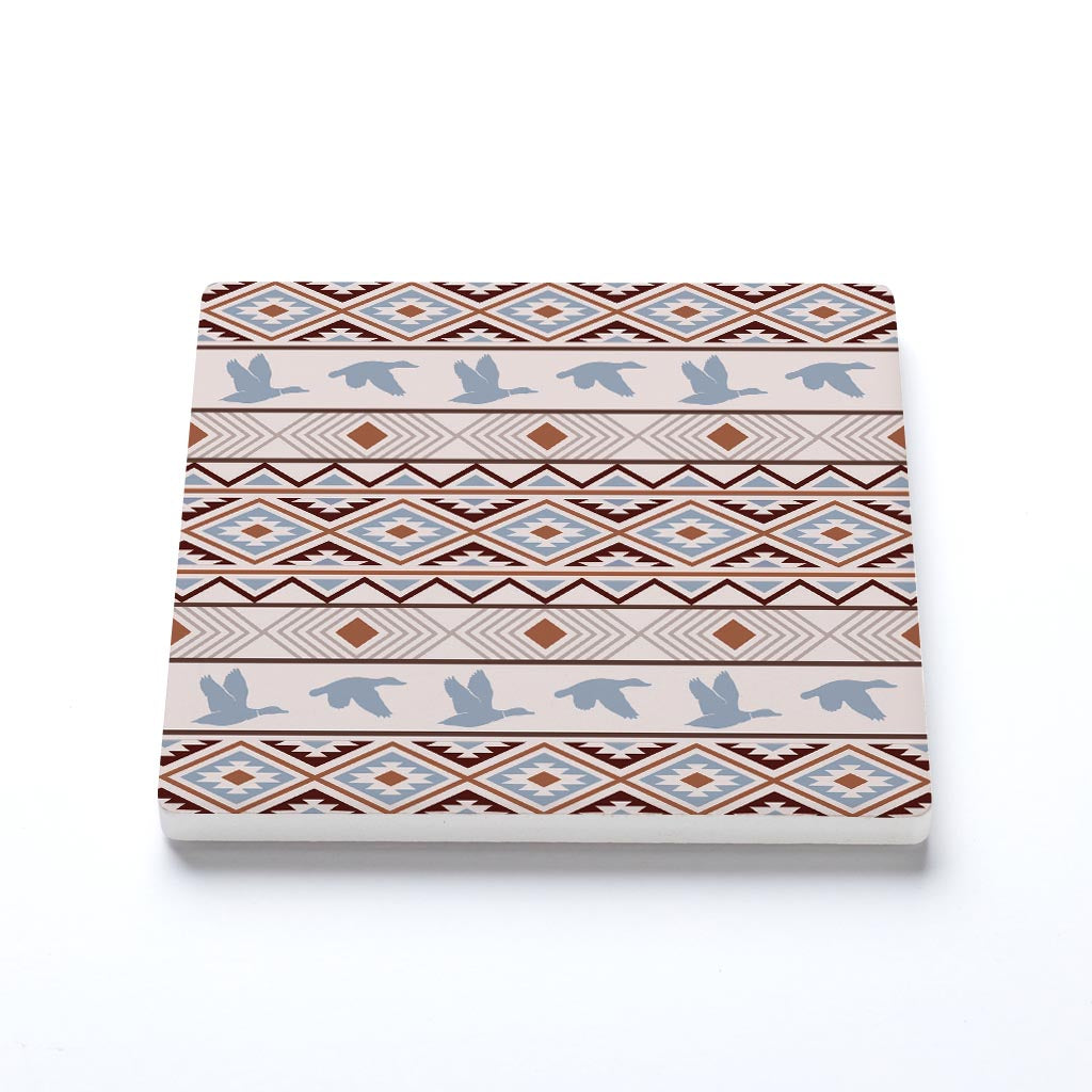 Ceramic Square Coaster-Cabin Hunting Pattern 2 -1