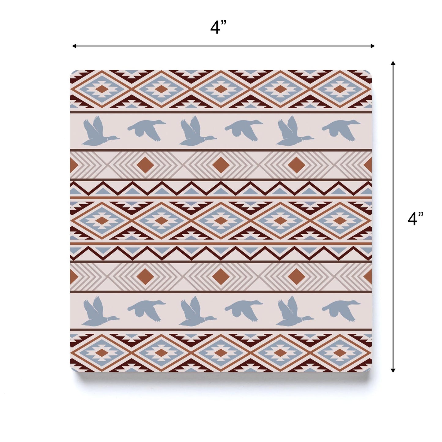 Ceramic Square Coaster-Cabin Hunting Pattern 2 -3