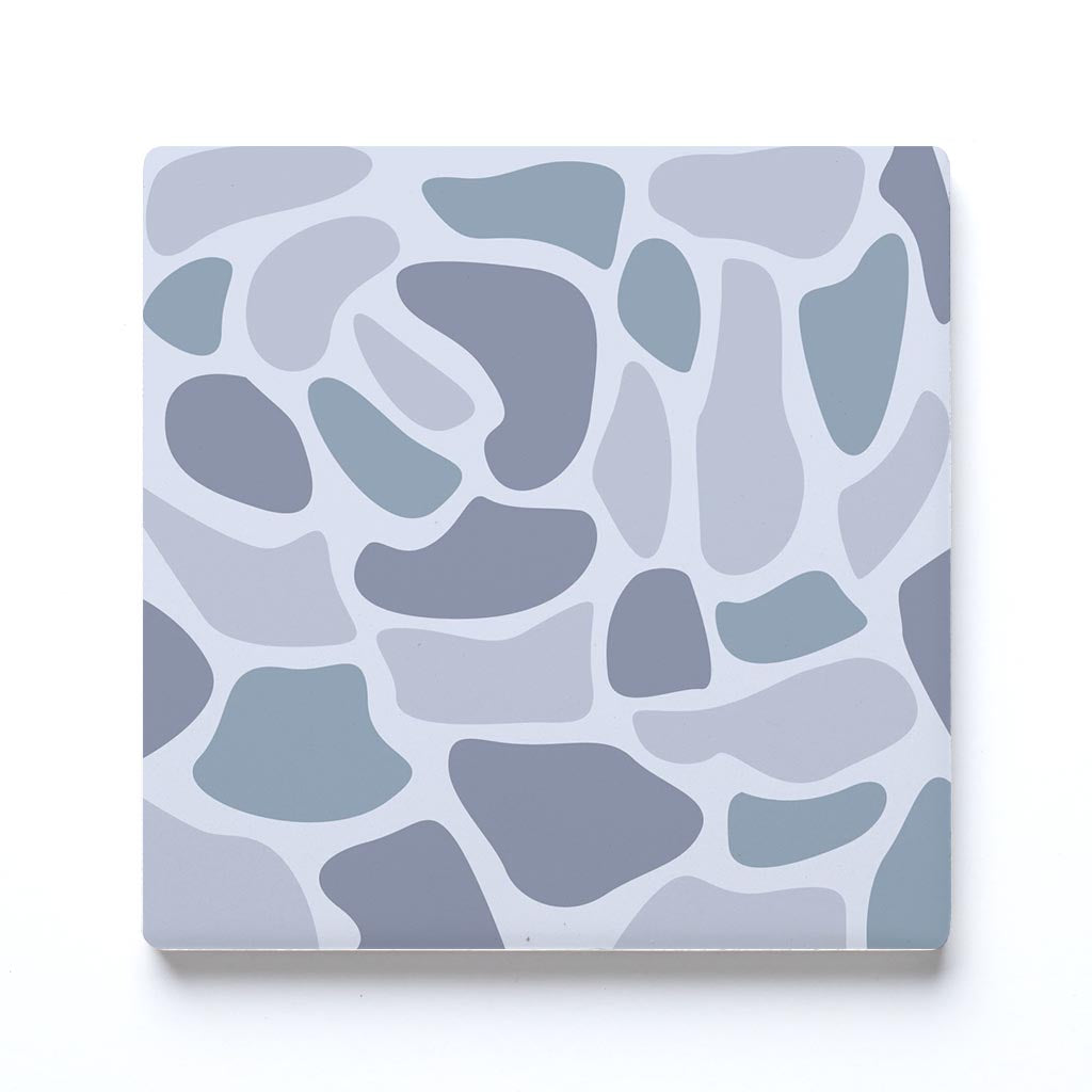 Ceramic Square Coaster-Grey Camo Pattern -0