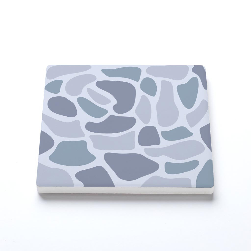 Ceramic Square Coaster-Grey Camo Pattern -1