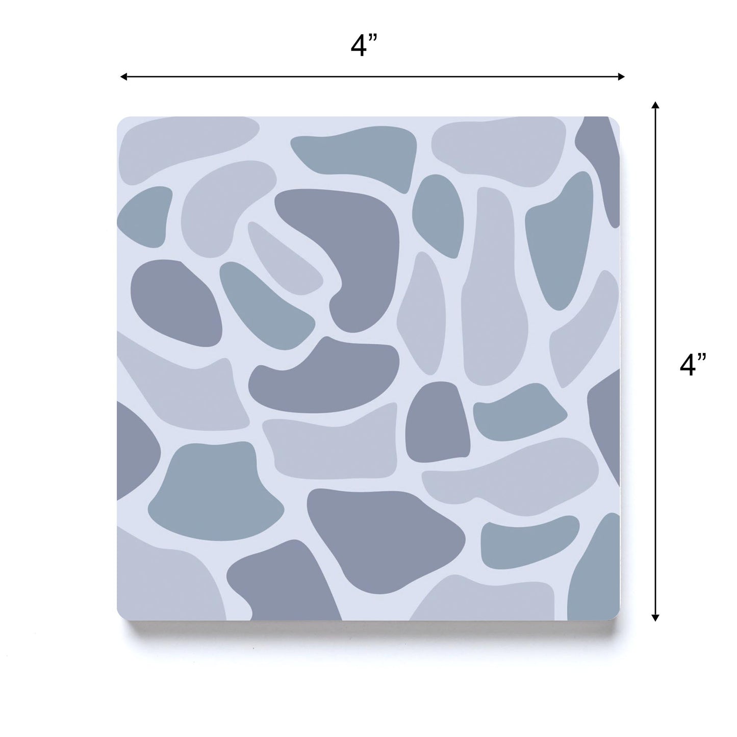 Ceramic Square Coaster-Grey Camo Pattern -3