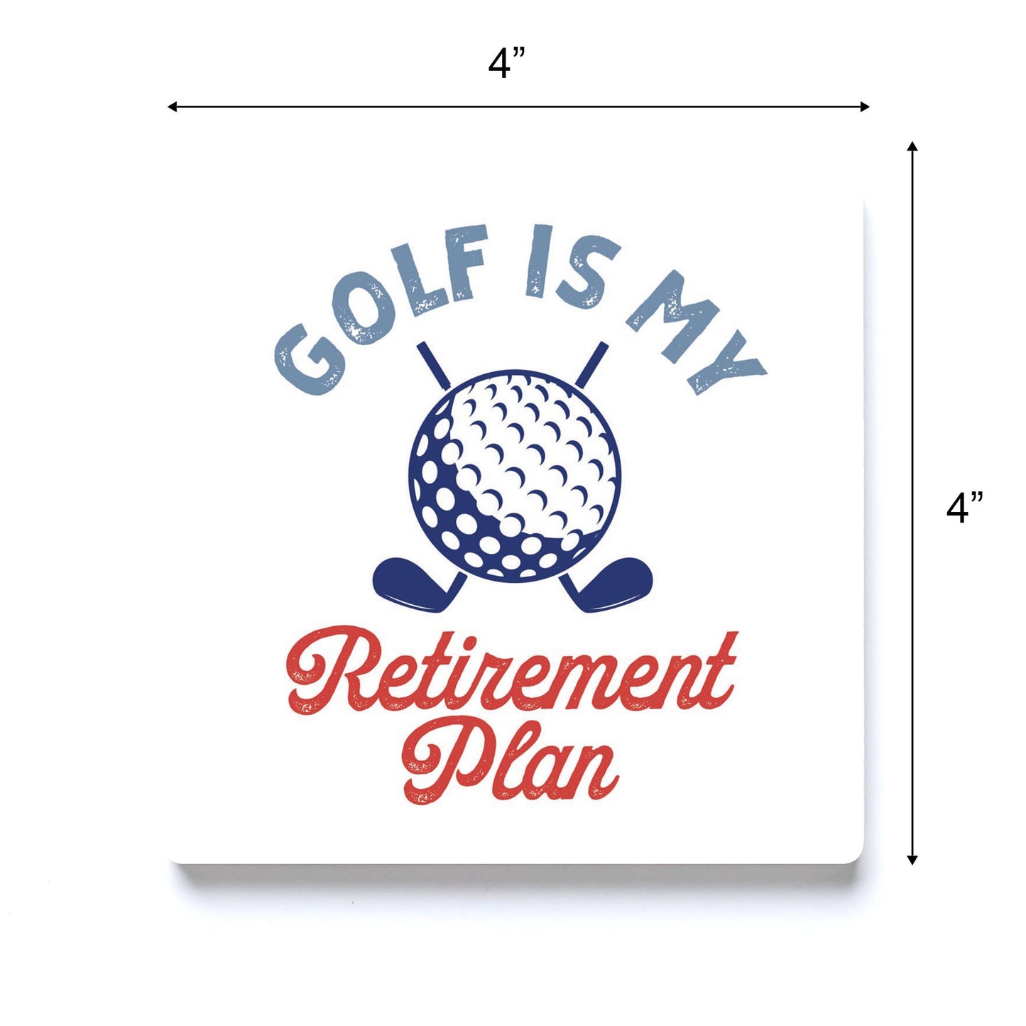 Ceramic Square Coaster-Golf Is My Retirement Plan -3