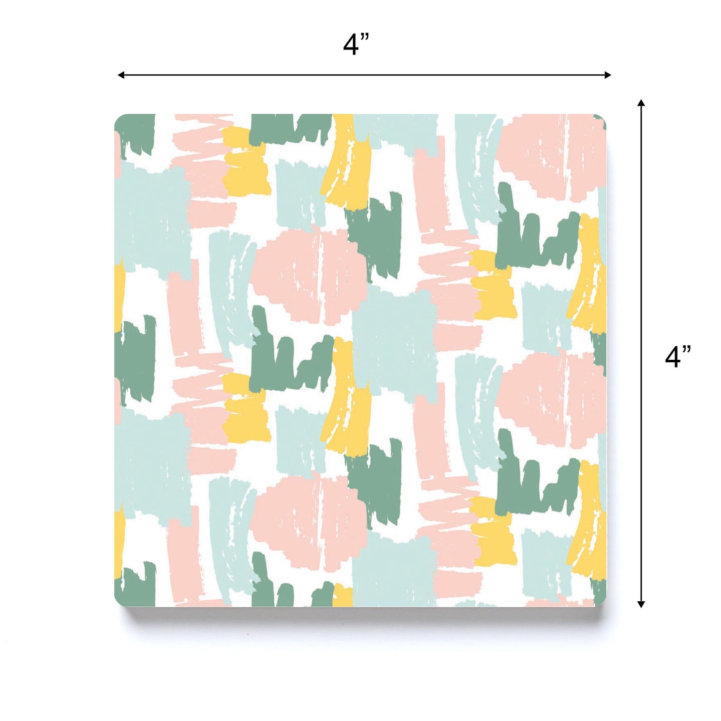 Ceramic Square Coaster-Retro Painted Swatch Pattern 1 -3