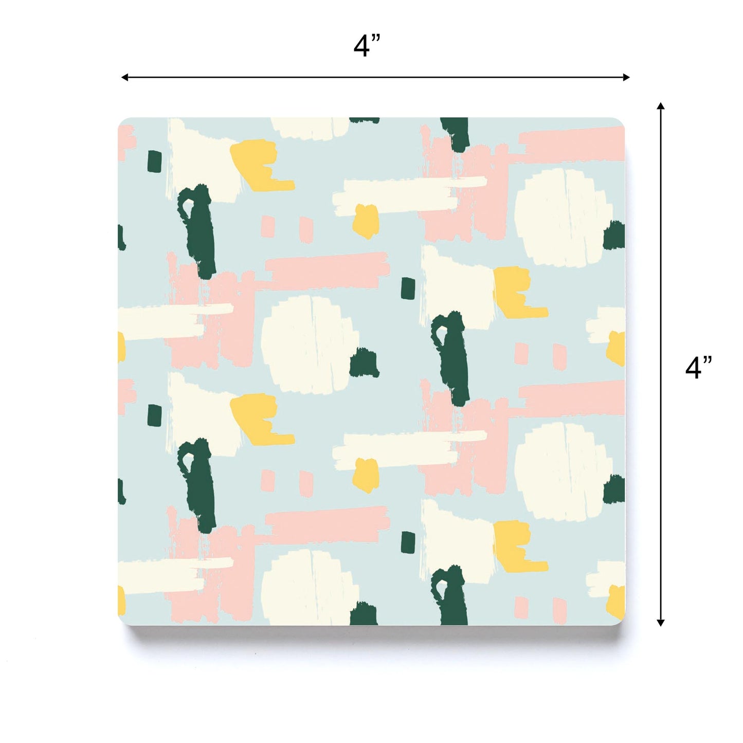 Ceramic Square Coaster-Retro Painted Swatch Pattern 2 -3