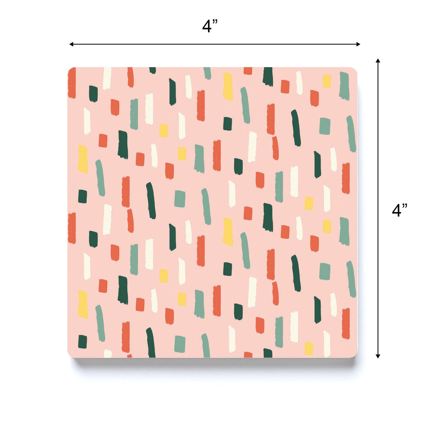 Ceramic Square Coaster-Retro Painted Swatch Pattern 3 -3