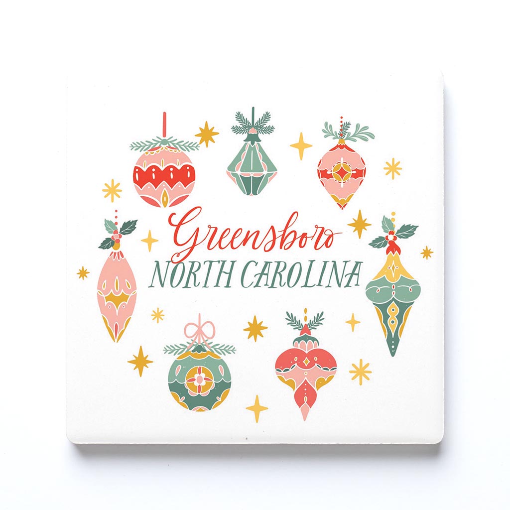 Ceramic Square Coaster-Ornament Gems