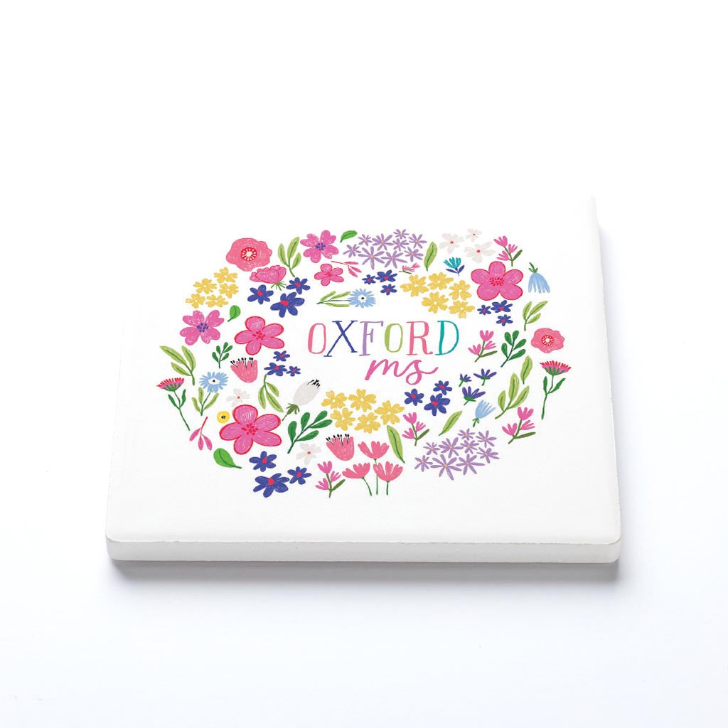 Ceramic Square Coaster-Flower Confetti City & State -1