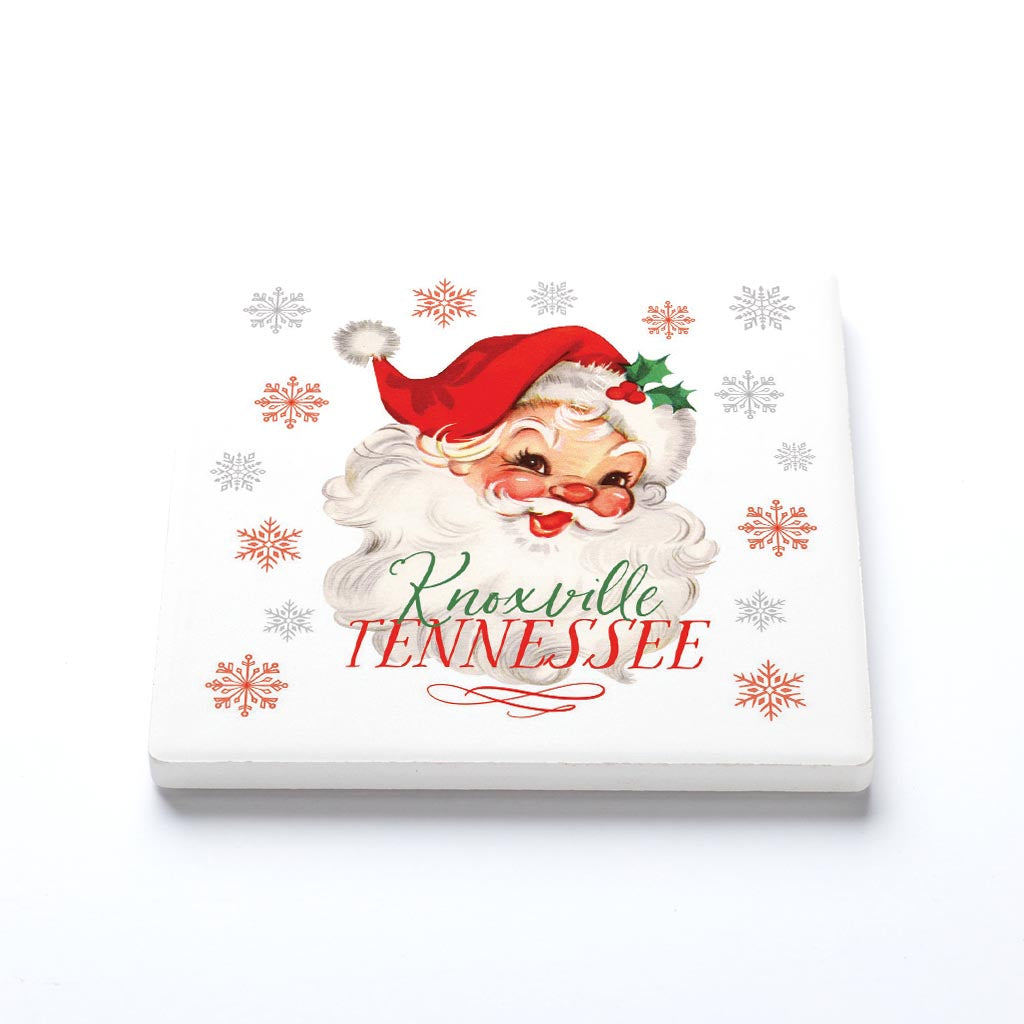 Ceramic Square Coaster-Classic Santa City & State