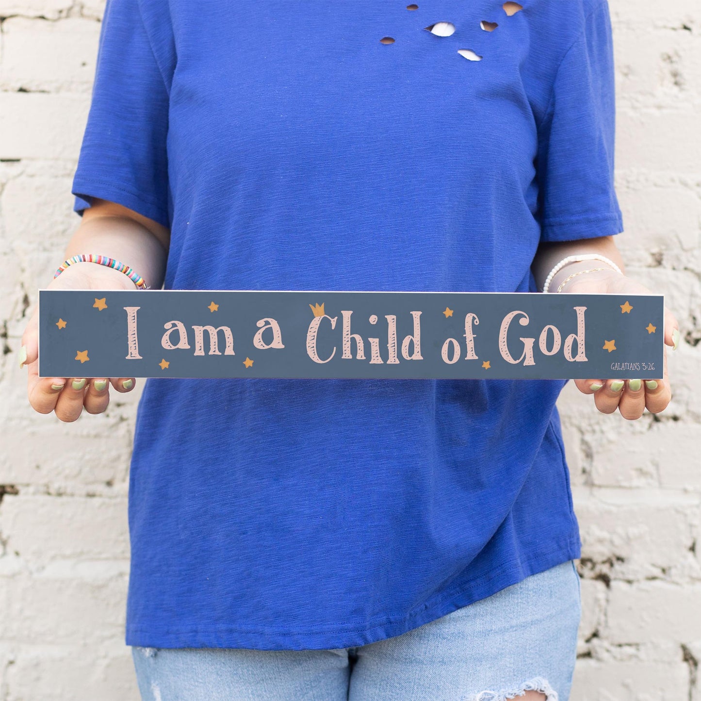 2.5x18 Studio Sign-Wonderfully Roya Nursery Child Of God Blue