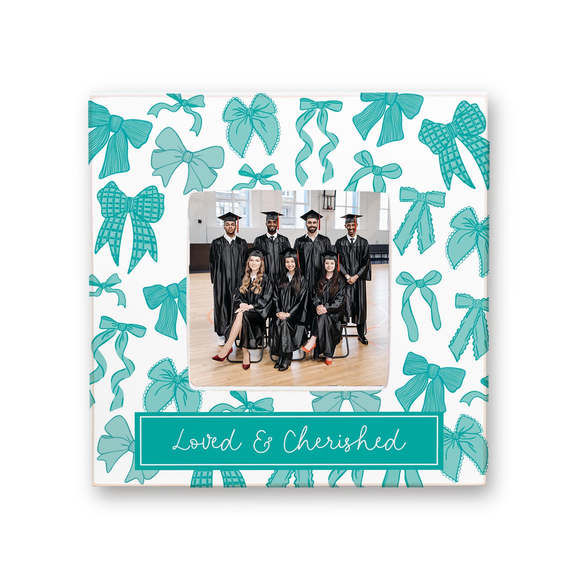 Simply Square Frame-Blue Bows Loved & Cherished -0