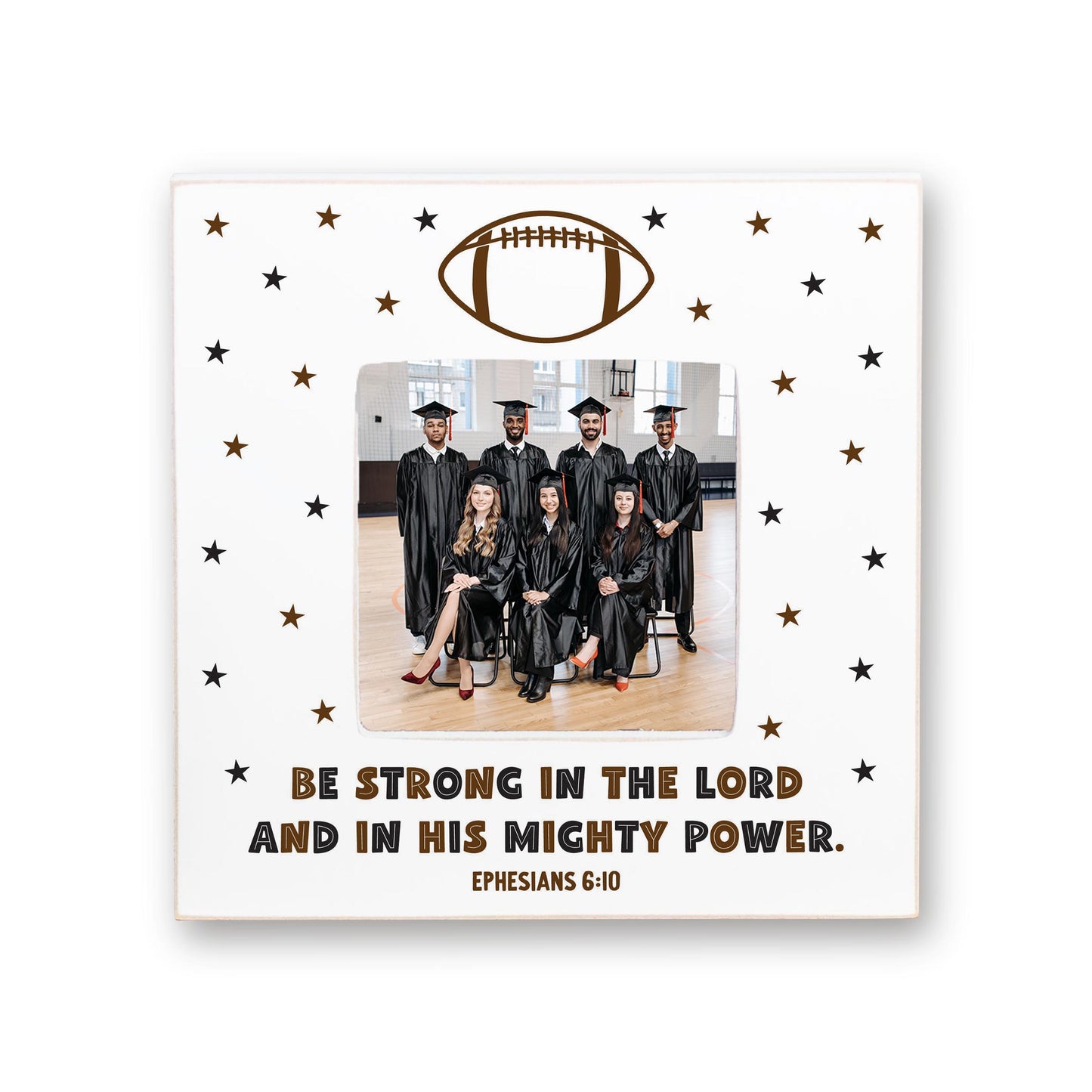 Simply Square Frame-Be Strong Football Brown & Black