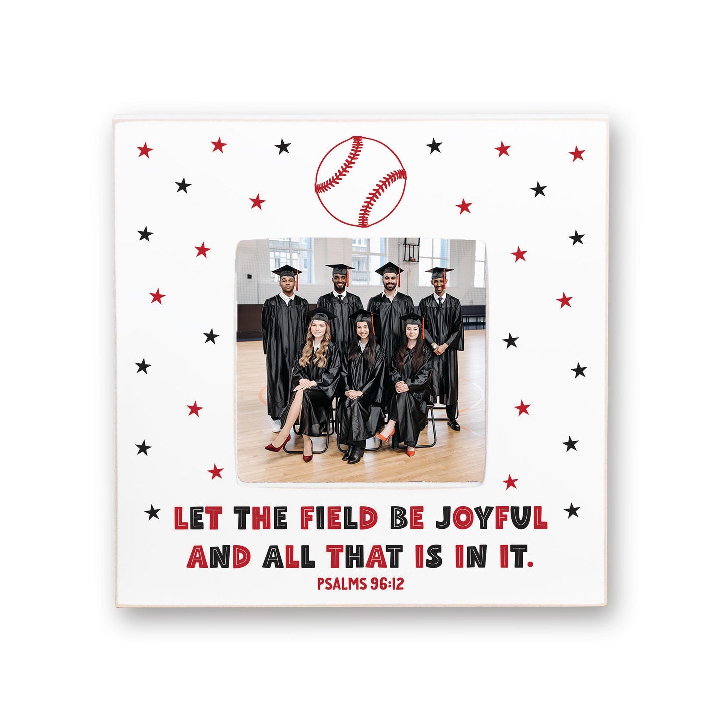 Simply Square Frame-Let The Field Be Joyful Baseball Red & Black