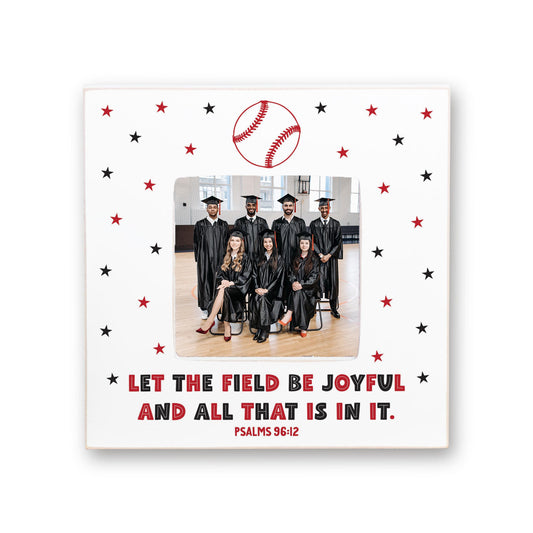 Simply Square Frame-Let The Field Be Joyful Baseball Red & Black