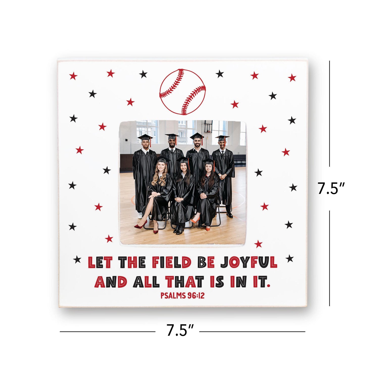 Simply Square Frame-Let The Field Be Joyful Baseball Red & Black