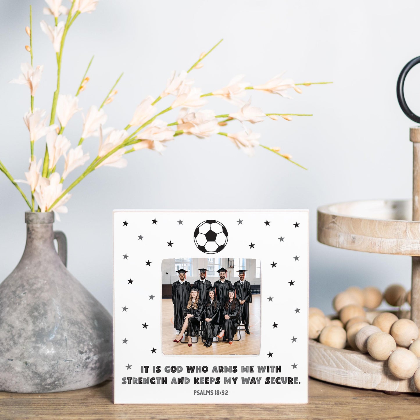 Simply Square Frame-It Is God Soccer Grey & Black