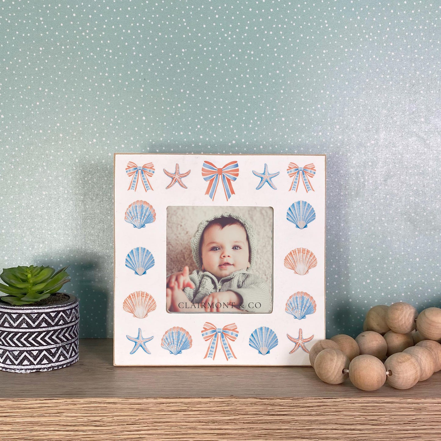 Simply Square Frame-New England Tides Shells & Bows -2