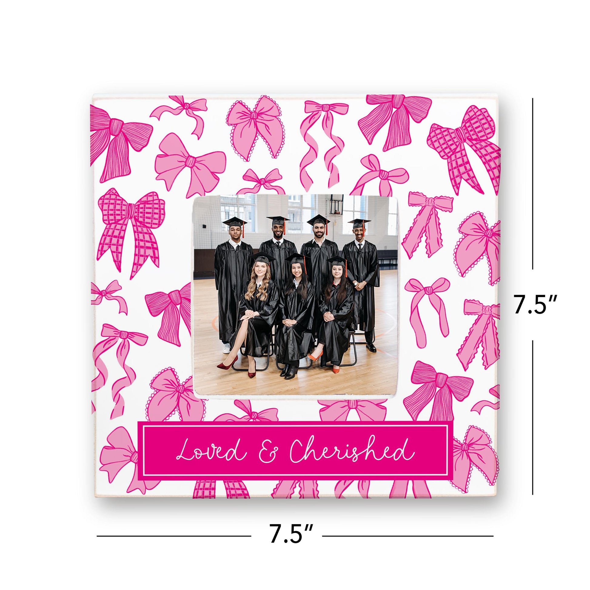 Simply Square Frame-Pink Bows Loved & Cherished -6