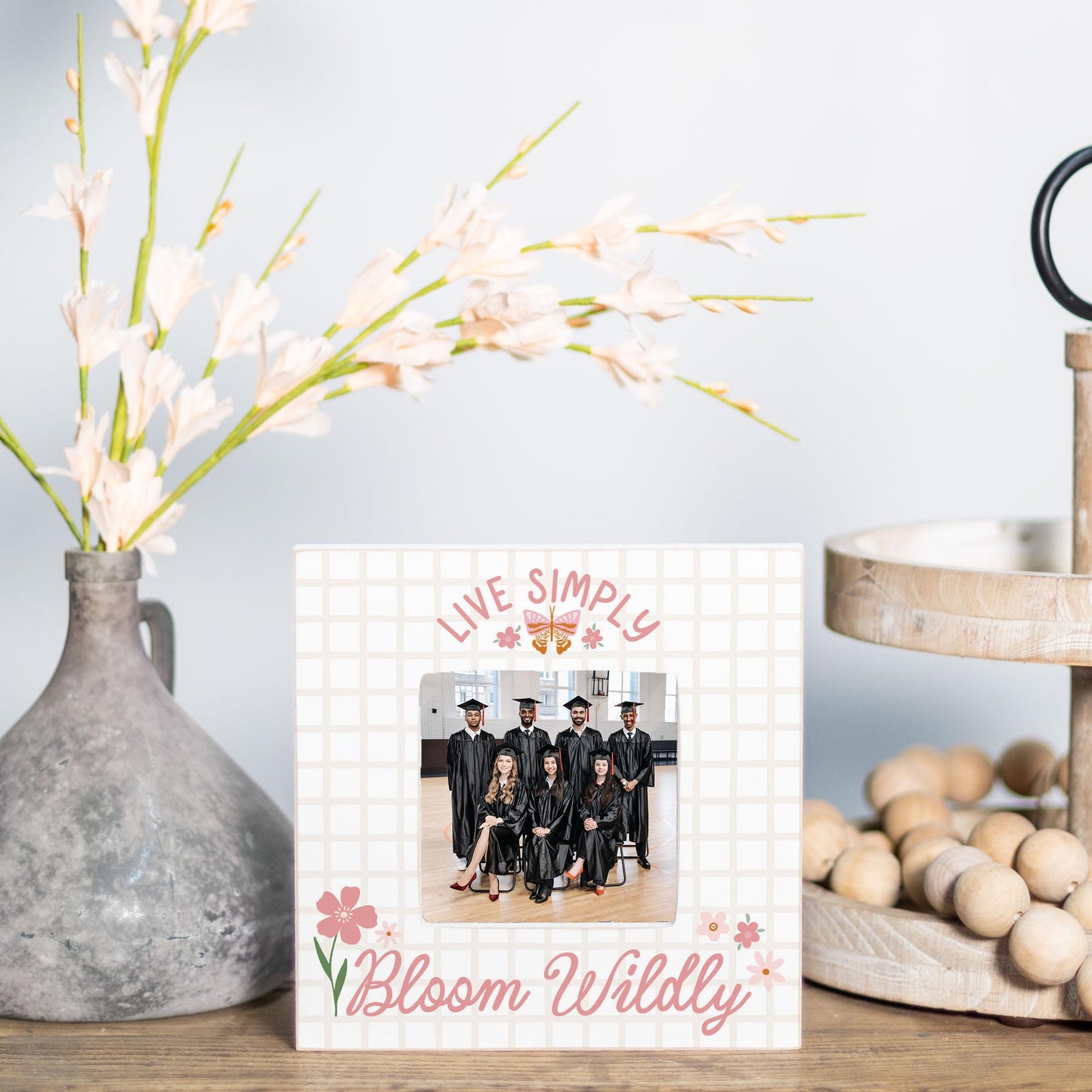 Simply Square Frame-Spring Live Simply Bloom Wildly