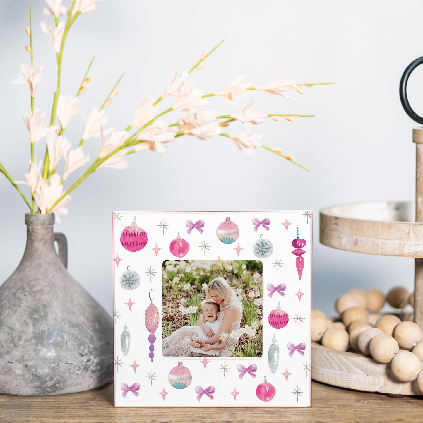 Simply Square Frame-Watercolor Sugar Plum Ornaments -1