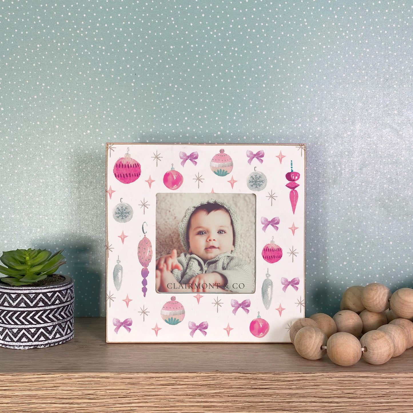 Simply Square Frame-Watercolor Sugar Plum Ornaments -2