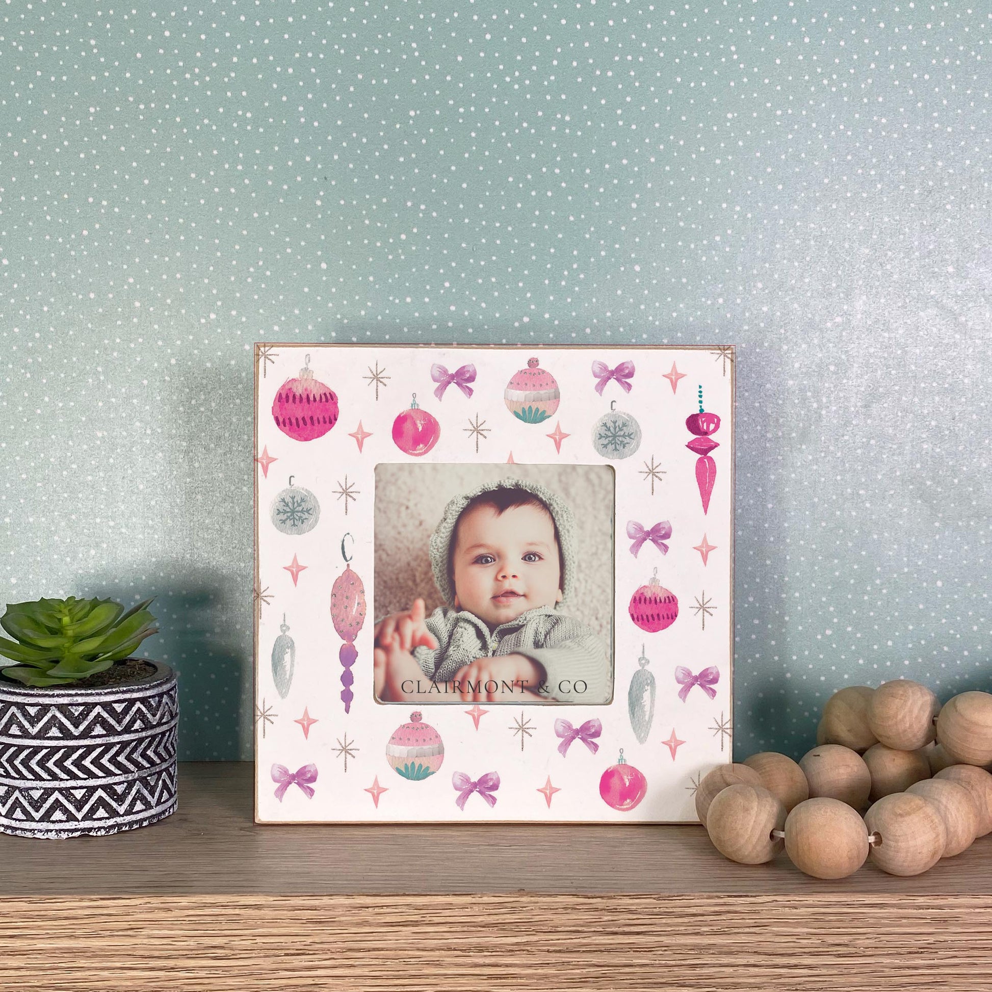 Simply Square Frame-Watercolor Sugar Plum Ornaments -2