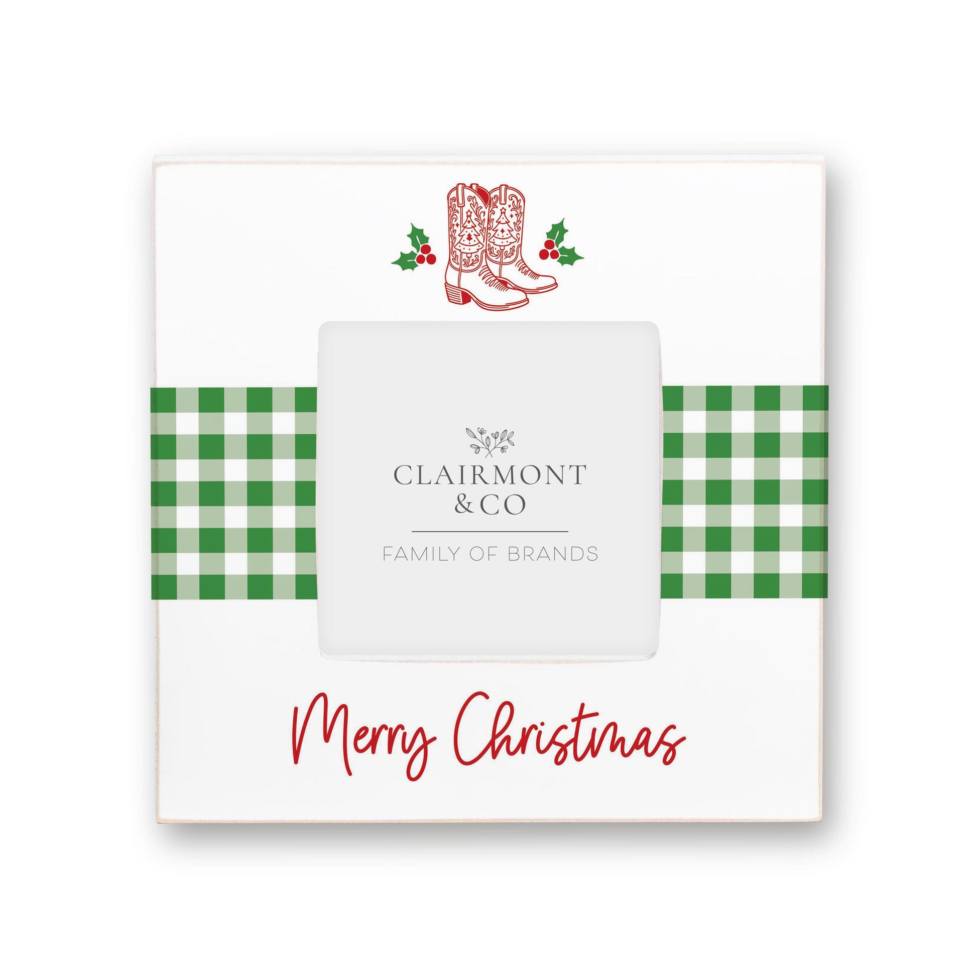 Simply Square Frame-Western Christmas -0