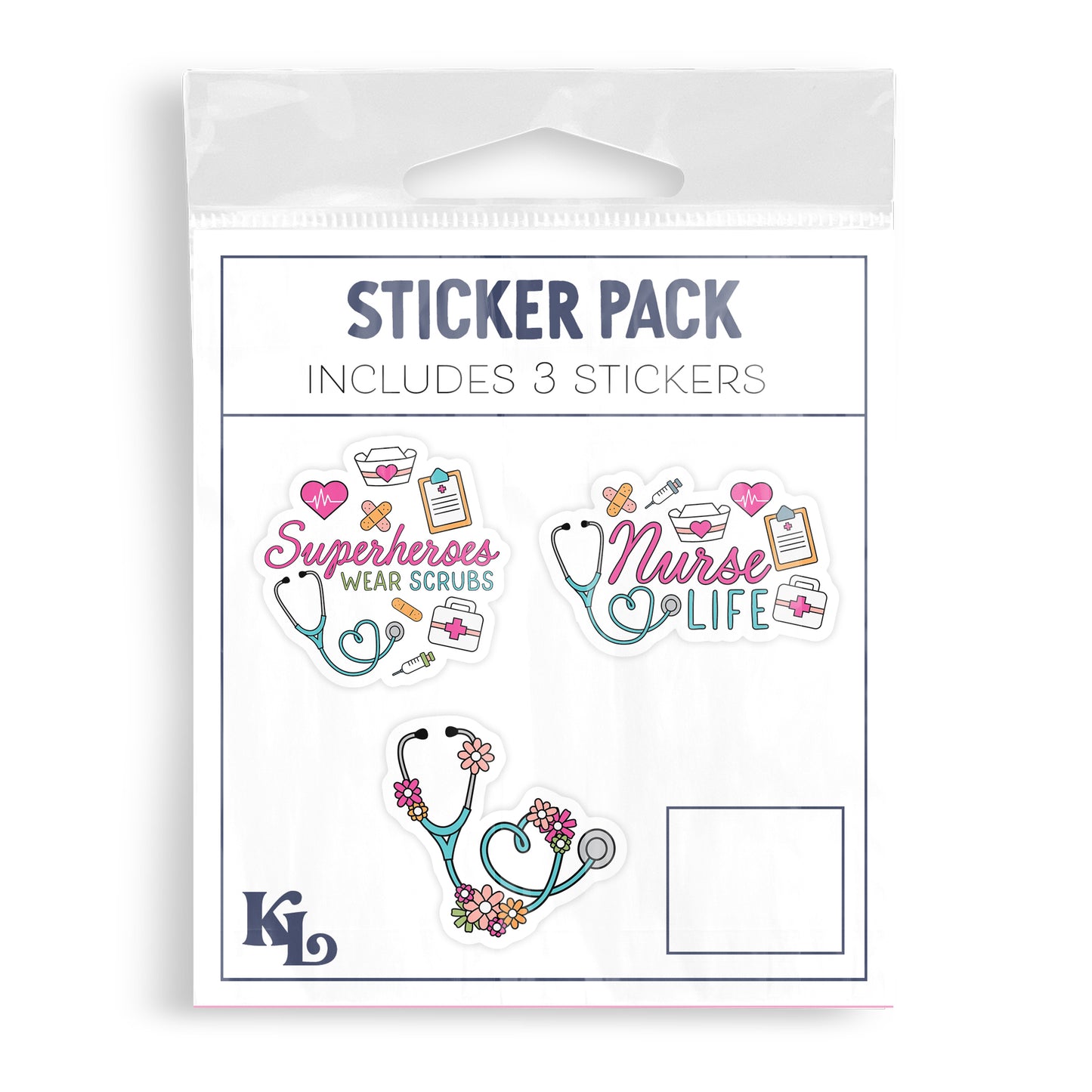 Vinyl Sticker 3-Pack Nurse Collection