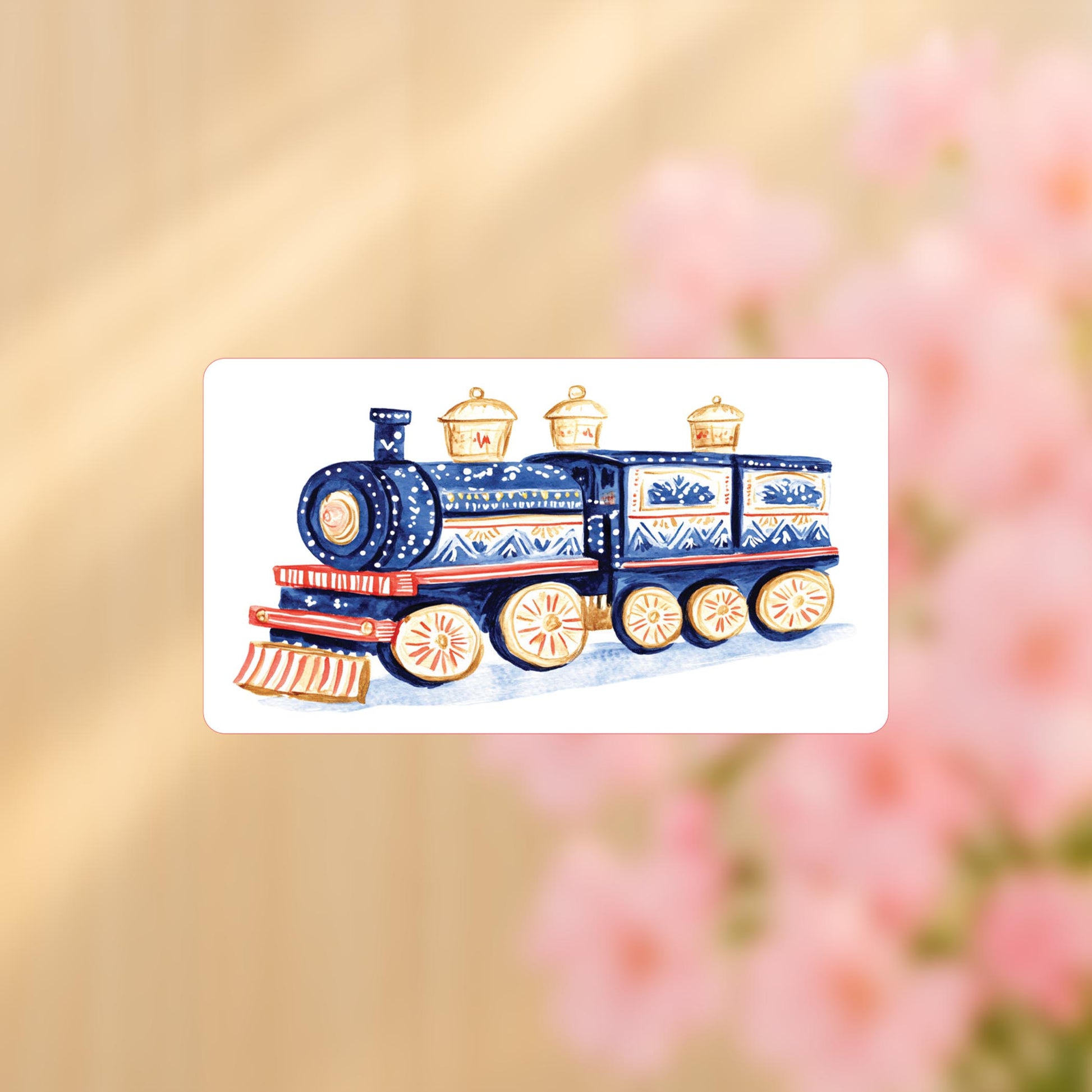 Vinyl Sticker-Blue Noel - A Grand Millennial Christmas Train -4