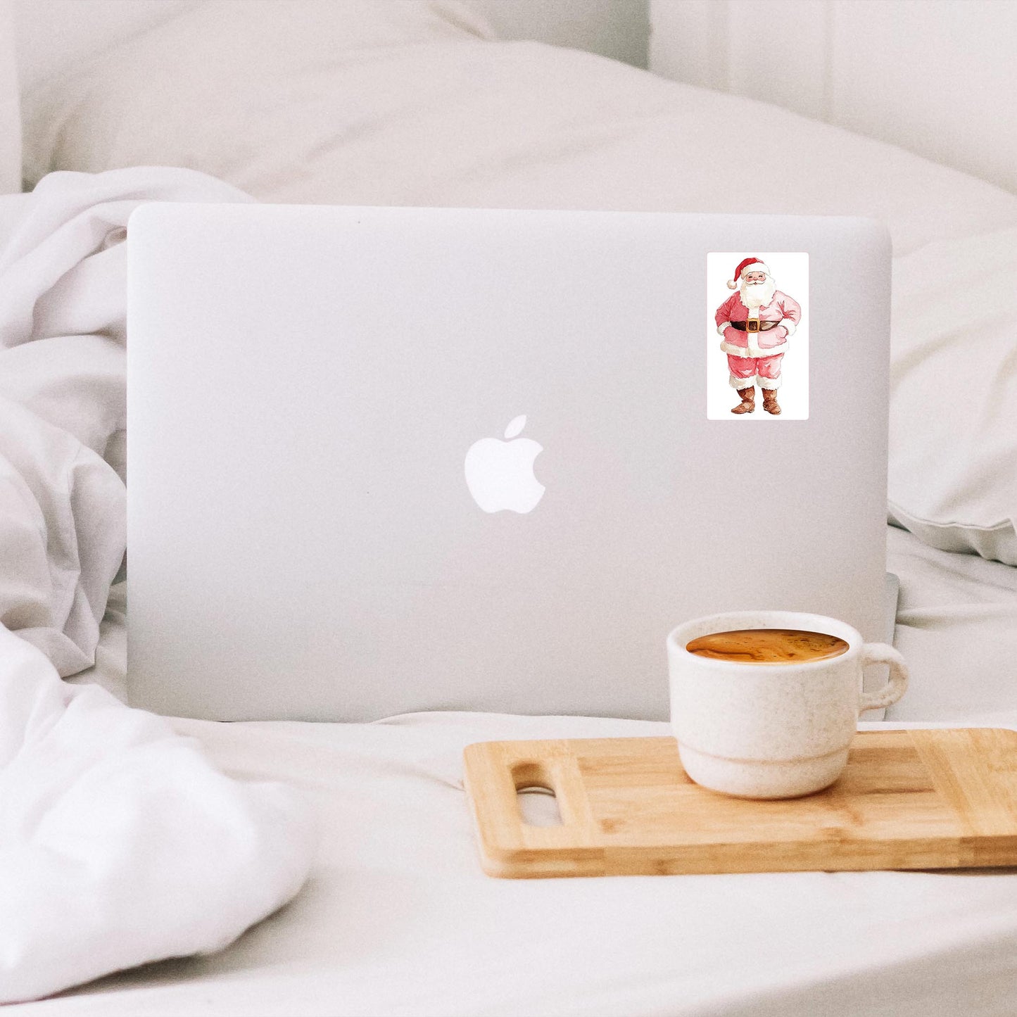 Vinyl Sticker-Blush & Baubles - A Grand Millennial Christmas Santa -1