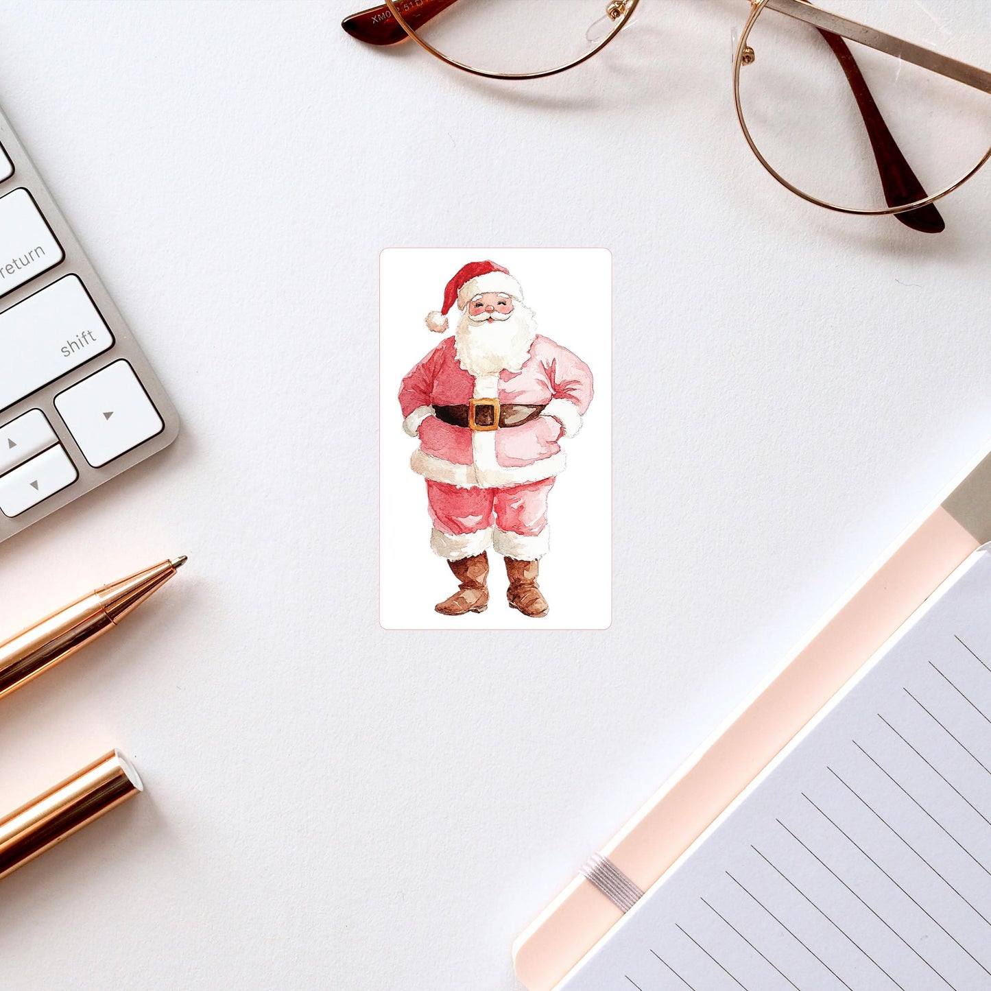 Vinyl Sticker-Blush & Baubles - A Grand Millennial Christmas Santa -2