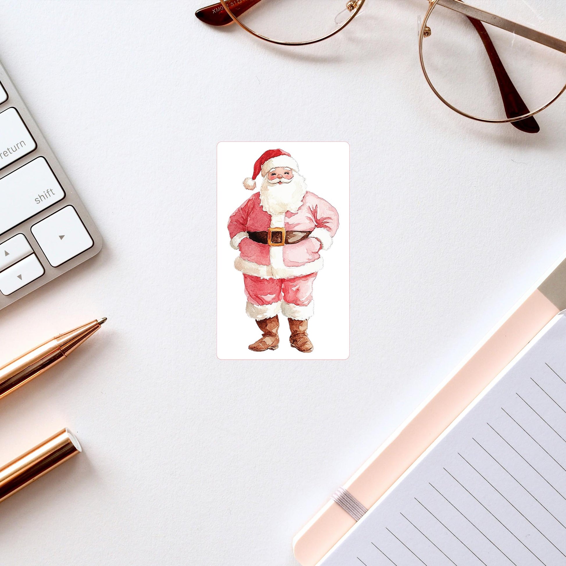 Vinyl Sticker-Blush & Baubles - A Grand Millennial Christmas Santa -2