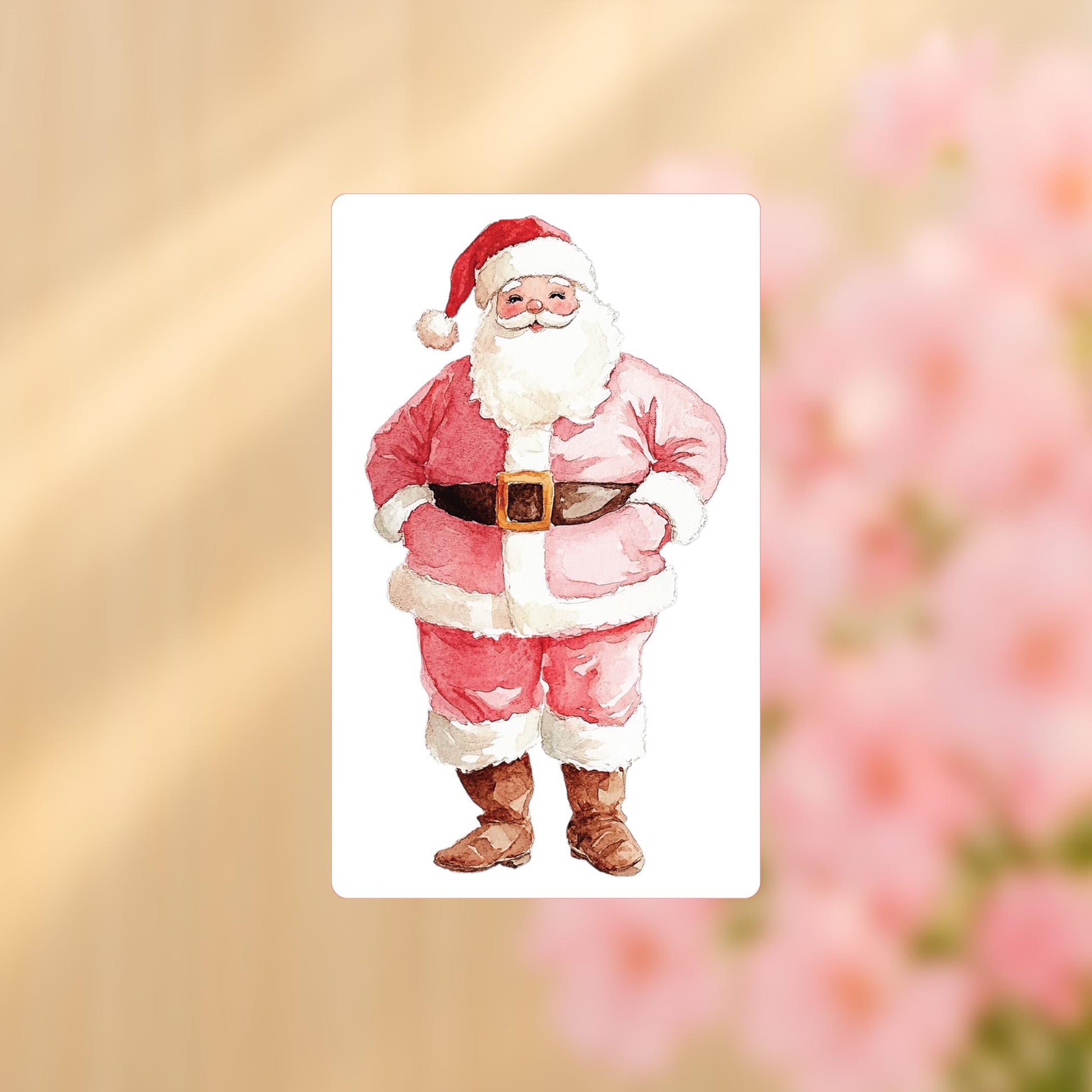 Vinyl Sticker-Blush & Baubles - A Grand Millennial Christmas Santa -4