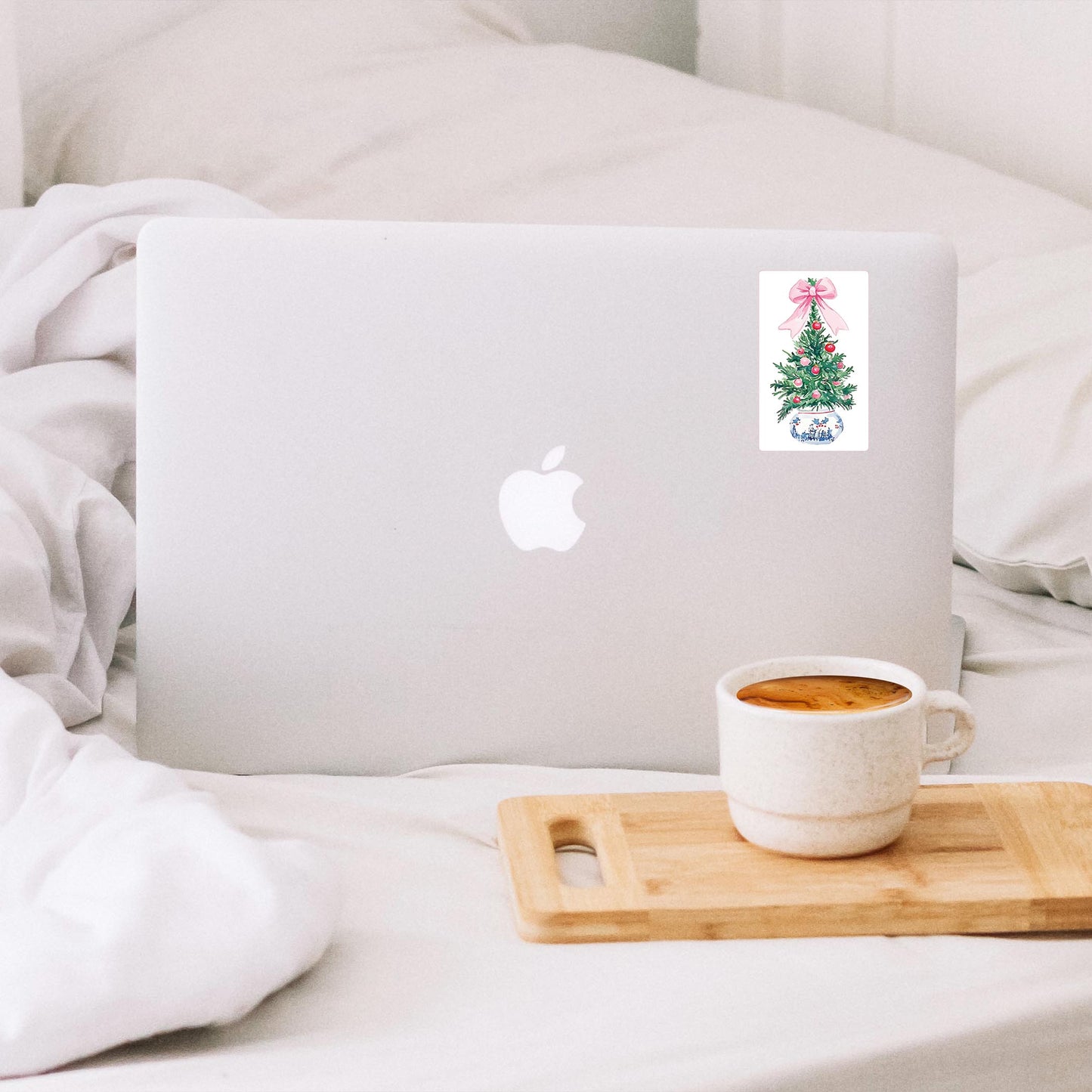 Vinyl Sticker-Blush & Baubles - A Grand Millennial Christmas Tree -1