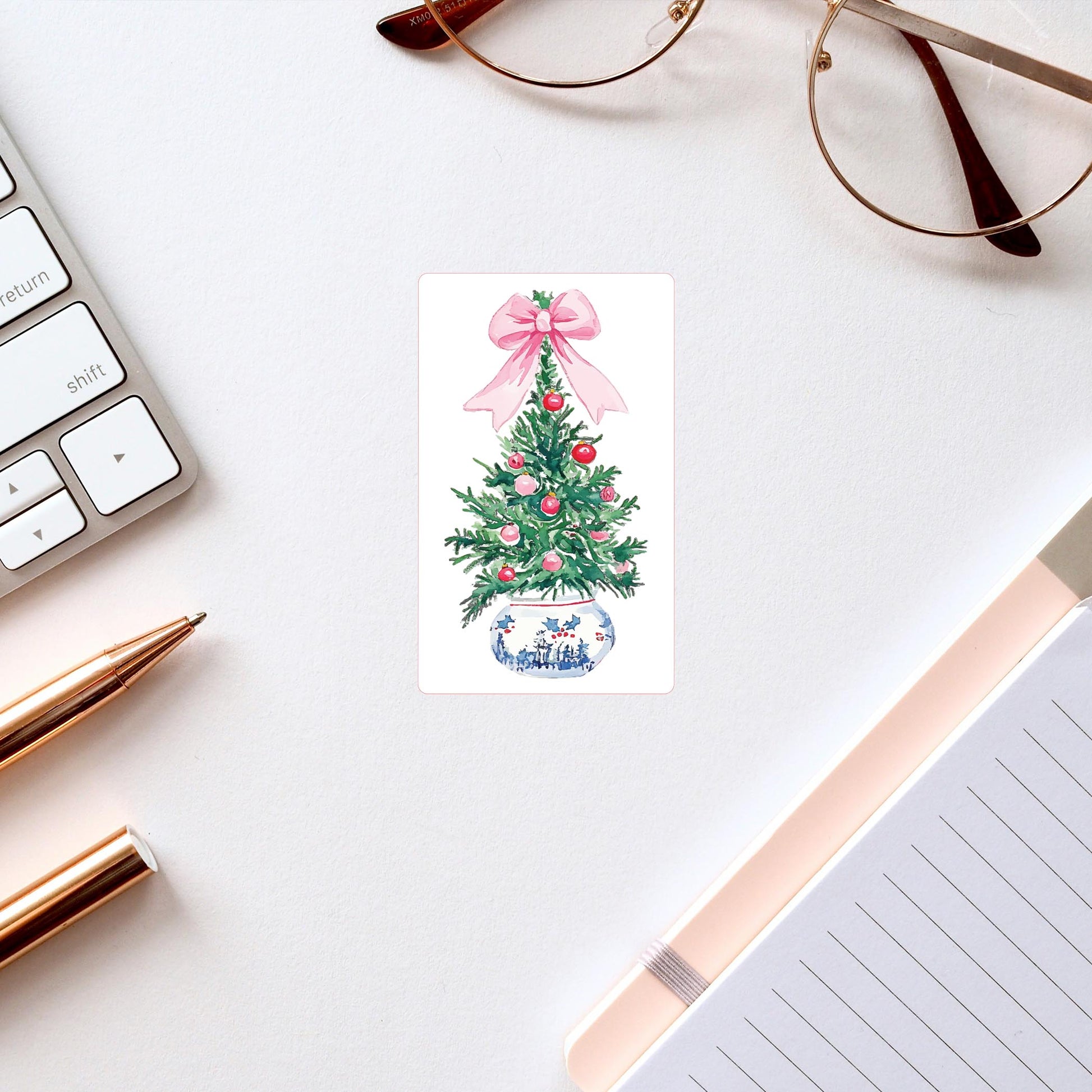 Vinyl Sticker-Blush & Baubles - A Grand Millennial Christmas Tree -2