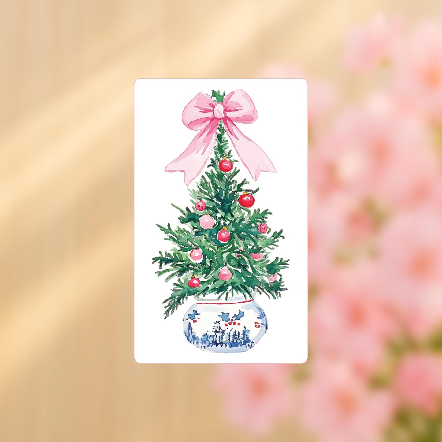Vinyl Sticker-Blush & Baubles - A Grand Millennial Christmas Tree -4