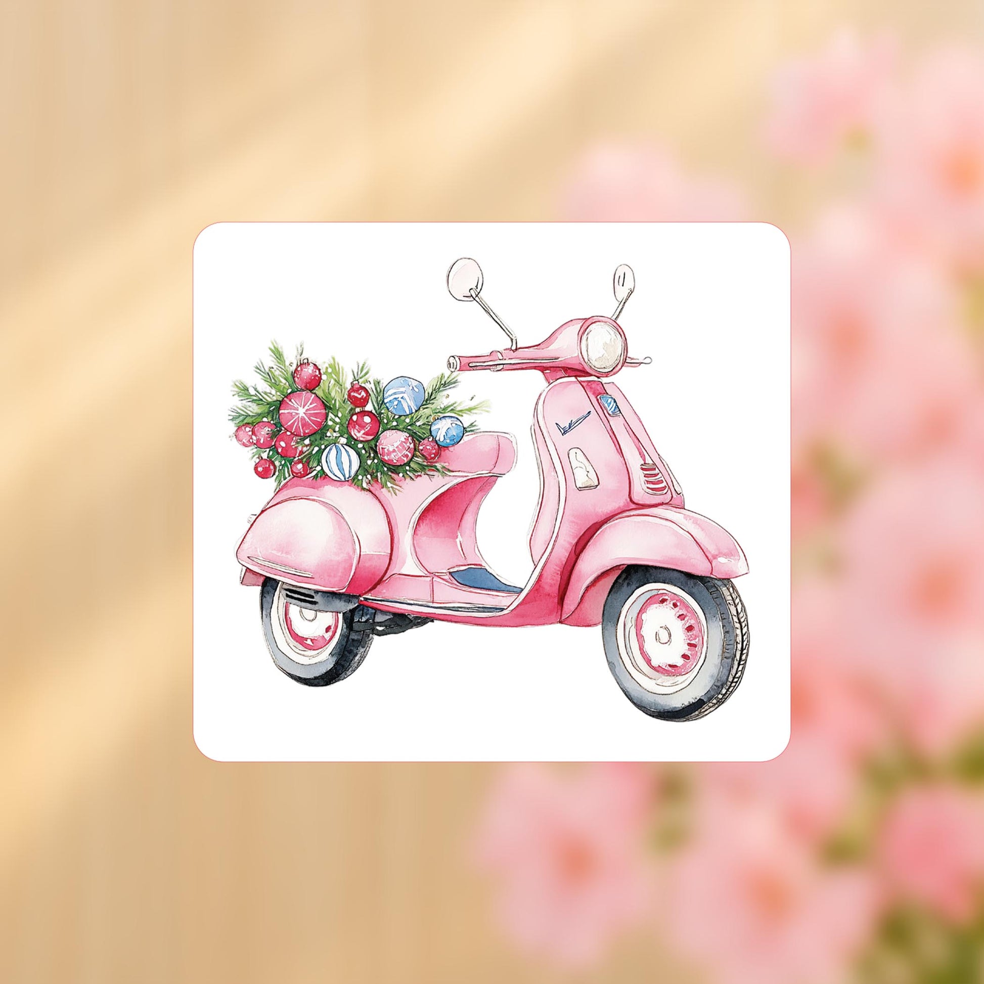 Vinyl Sticker-Blush & Baubles - A Grand Millennial Christmas Moped -4