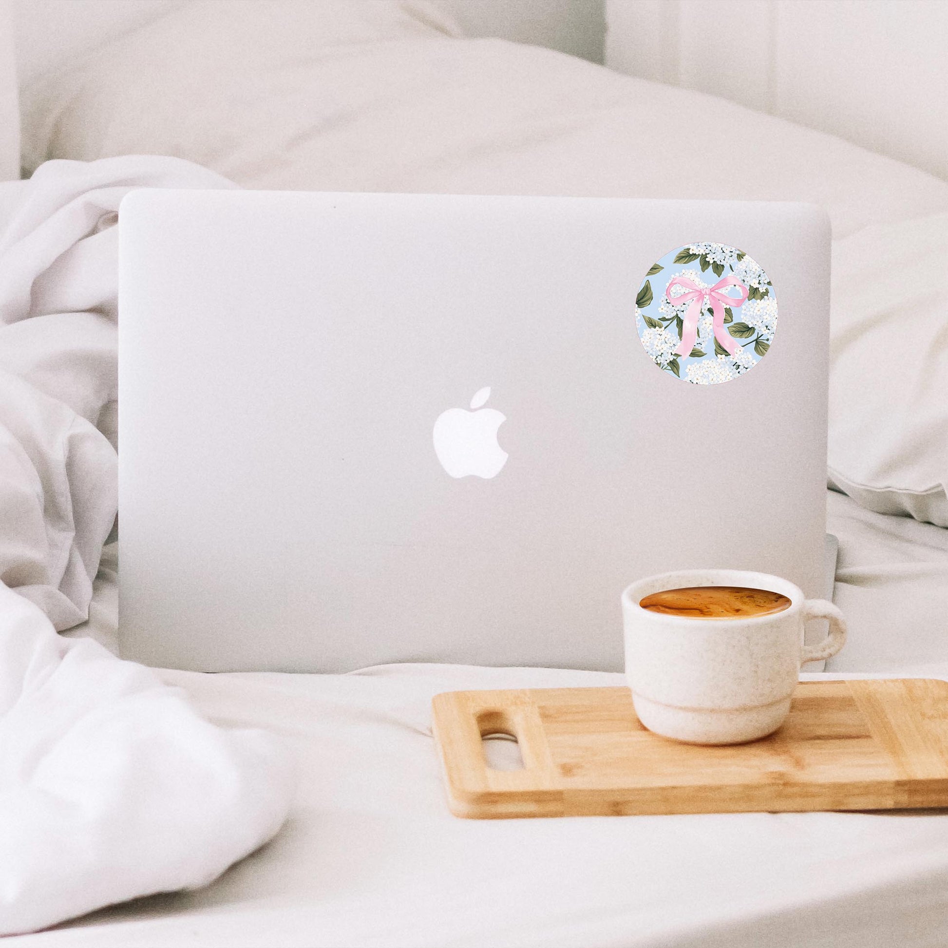 Vinyl Sticker-Hydrangea Cottage Bow -1