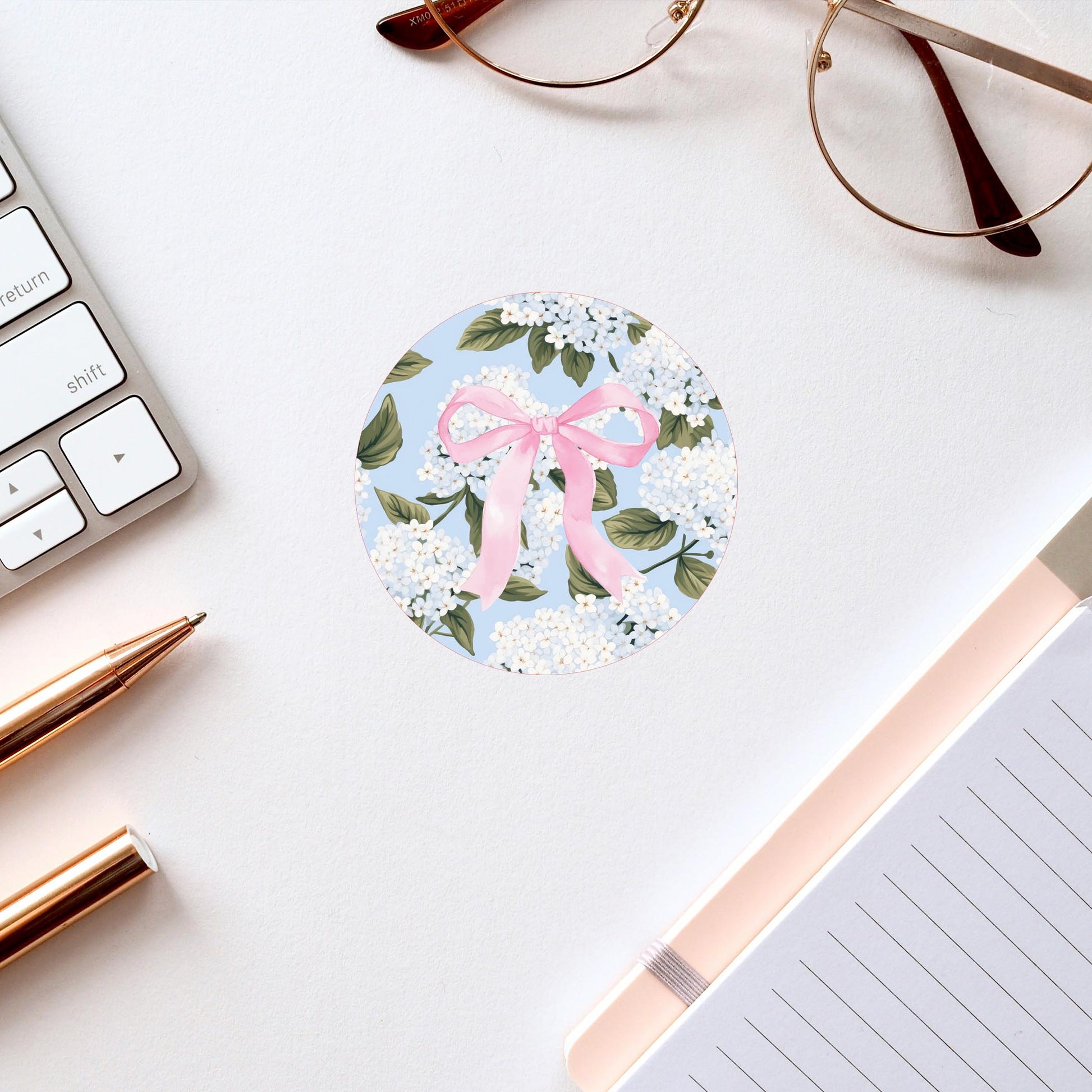 Vinyl Sticker-Hydrangea Cottage Bow -2