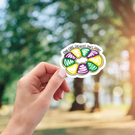 Vinyl Sticker-Mardi Gras King Cake