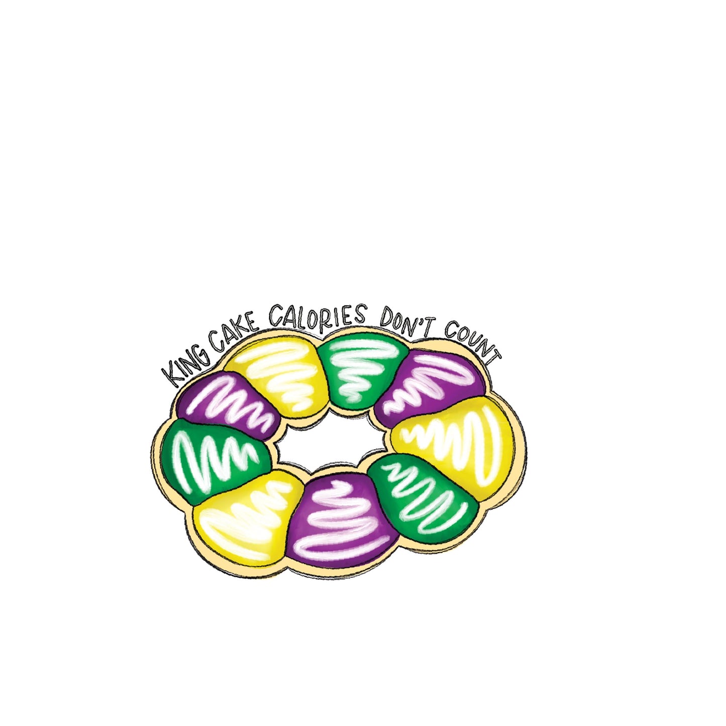 Vinyl Sticker-Mardi Gras King Cake