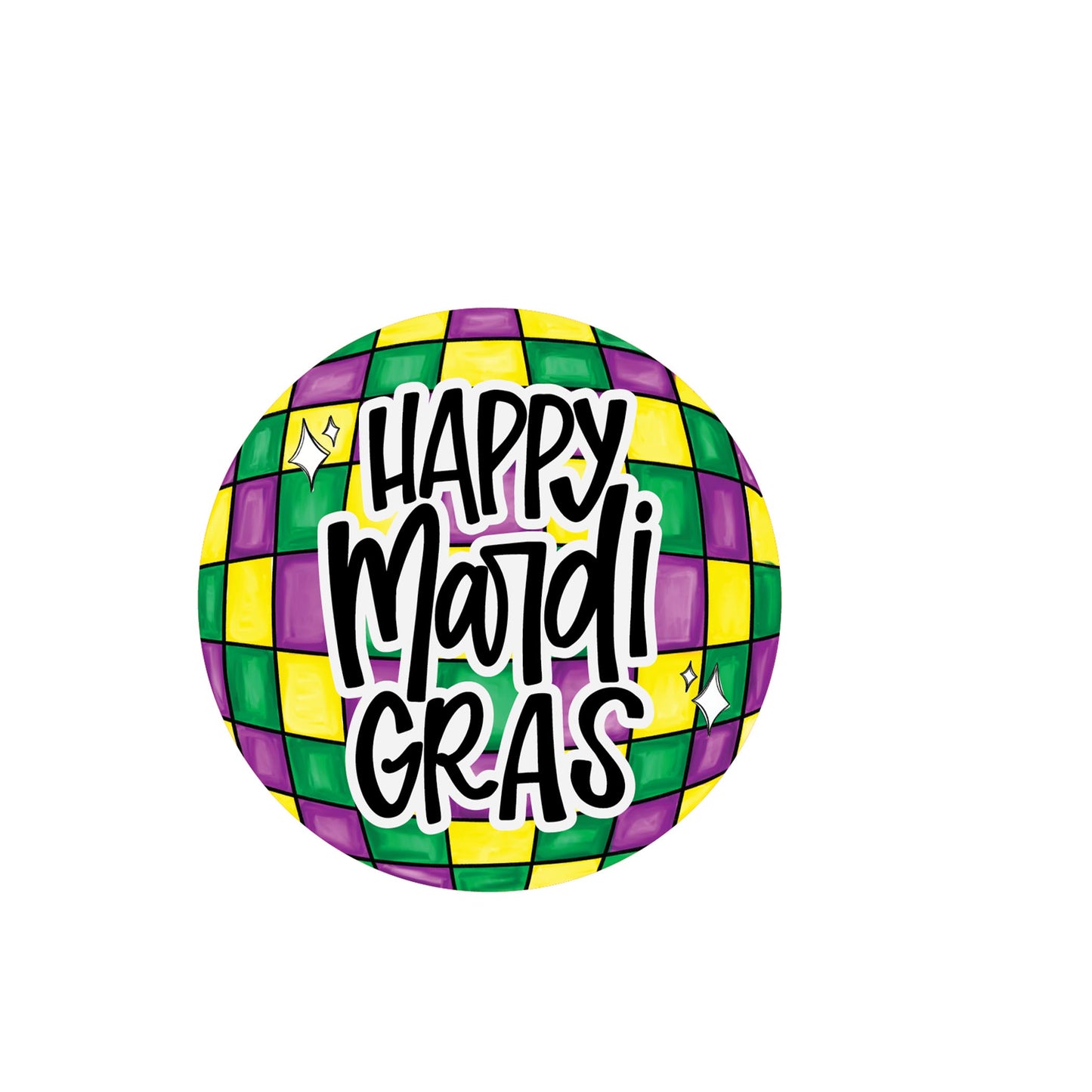 Vinyl Sticker-Mardi Gras Disco Ball