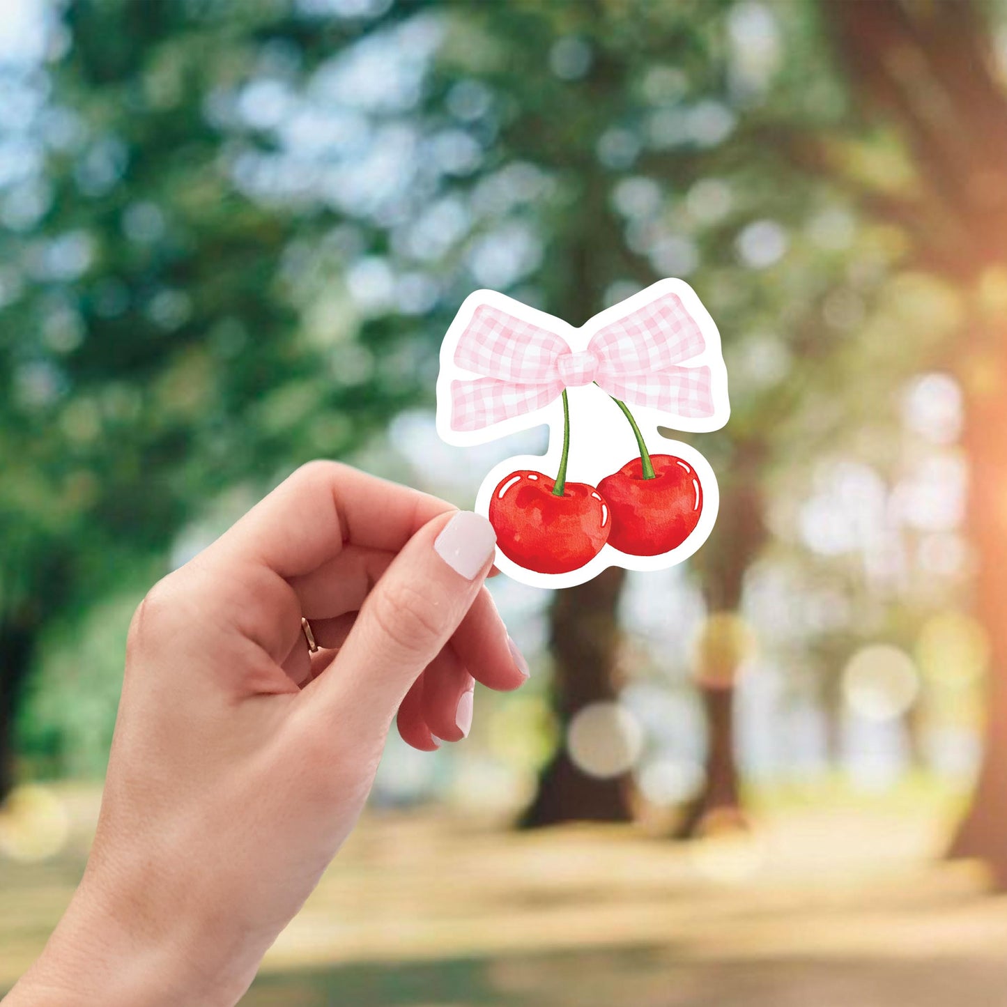 Vinyl Sticker-Cherry Bow