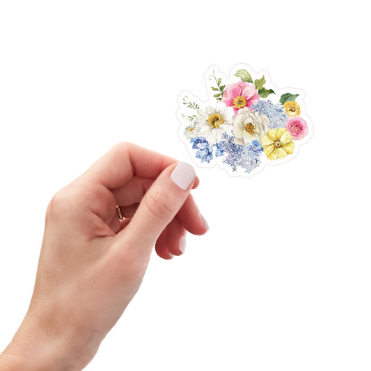 Vinyl Sticker-Fantasy Garden Floral Bunch 1 -0