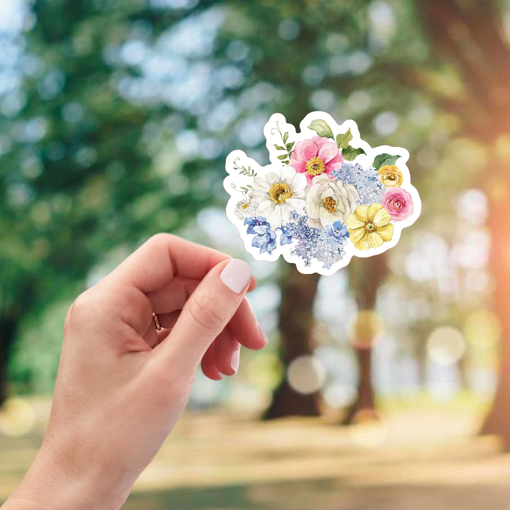 Vinyl Sticker-Fantasy Garden Floral Bunch 1 -2