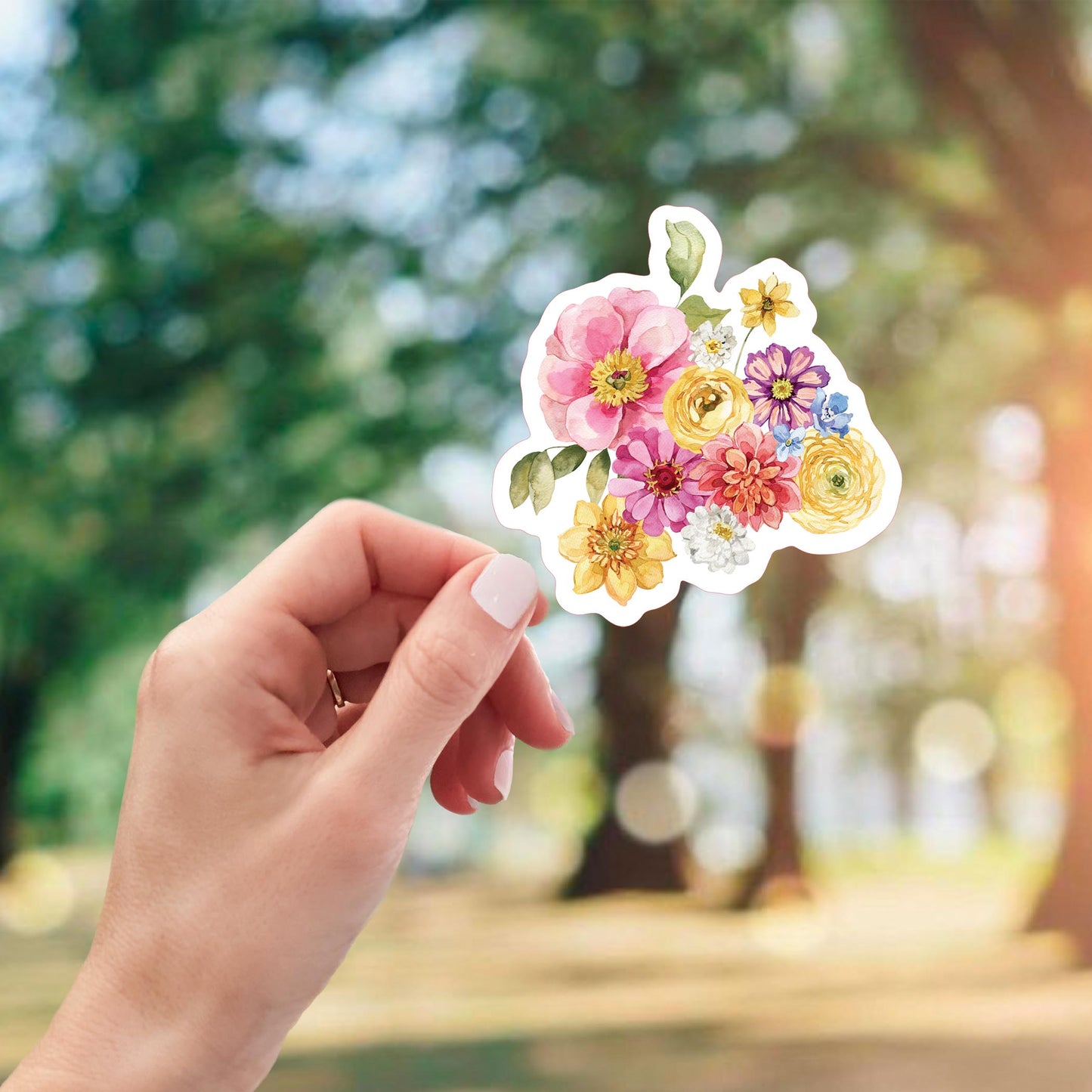 Vinyl Sticker-Fantasy Garden Floral Bunch 2 -2