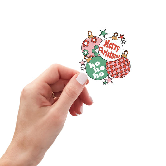 Vinyl Sticker-Retro Christmas Ornaments